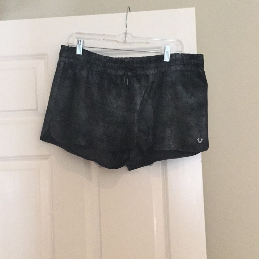 True Religion Pewter Metallic Shorts